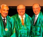 Na foto, Germano Bonow, Argollo e Luiz Fernando Jobim - presidente da Academia.