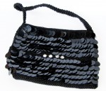Bolsa de festa feminina preta com lantejoulas